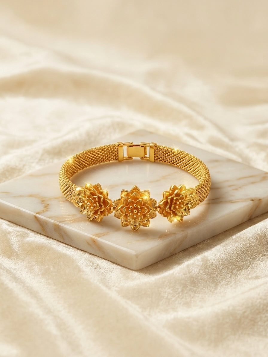 Bloom Botanical Articulated Gold-Tone Bracelet
