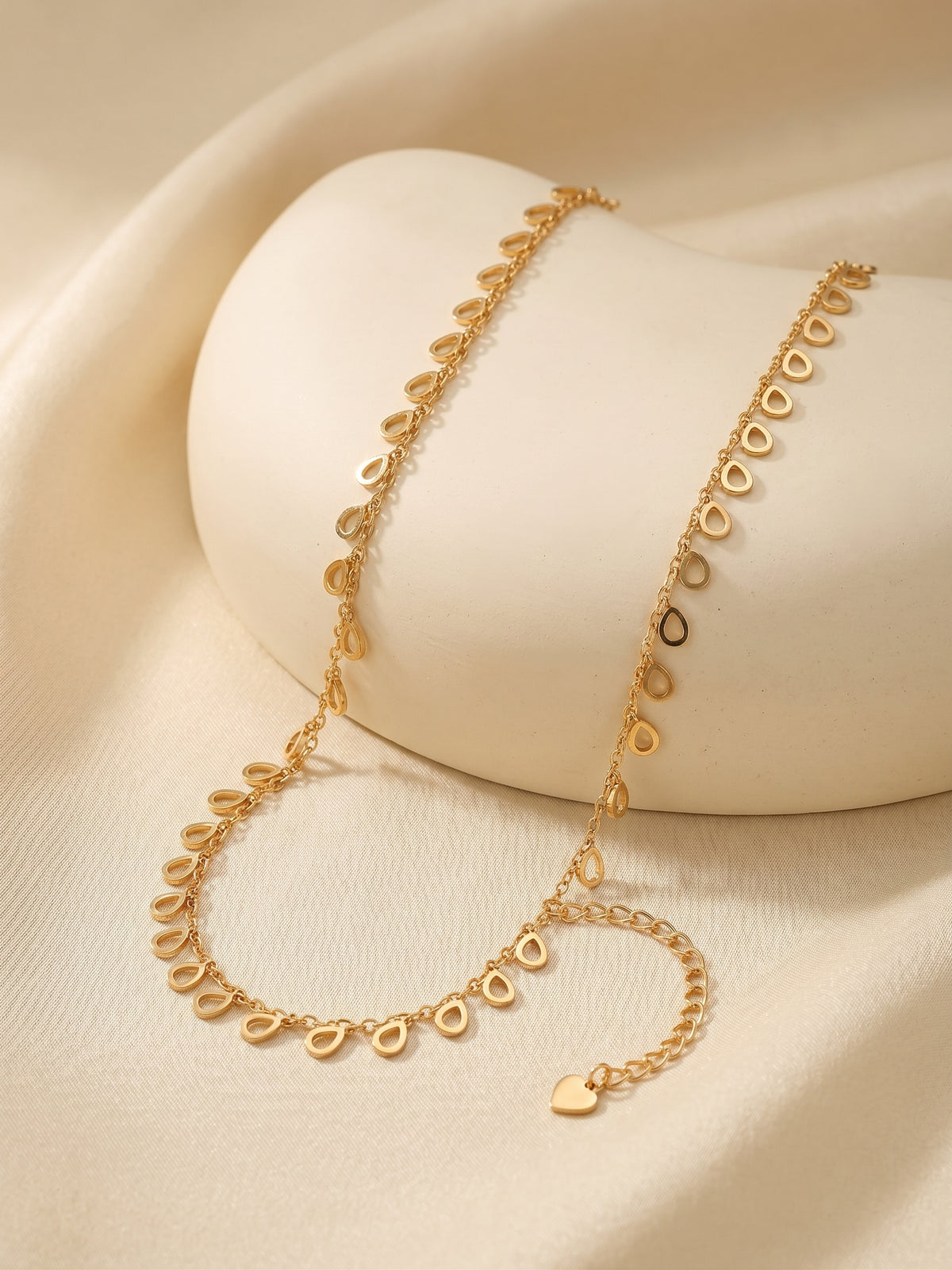 Teardrop Fringe Gold-Tone Anklet