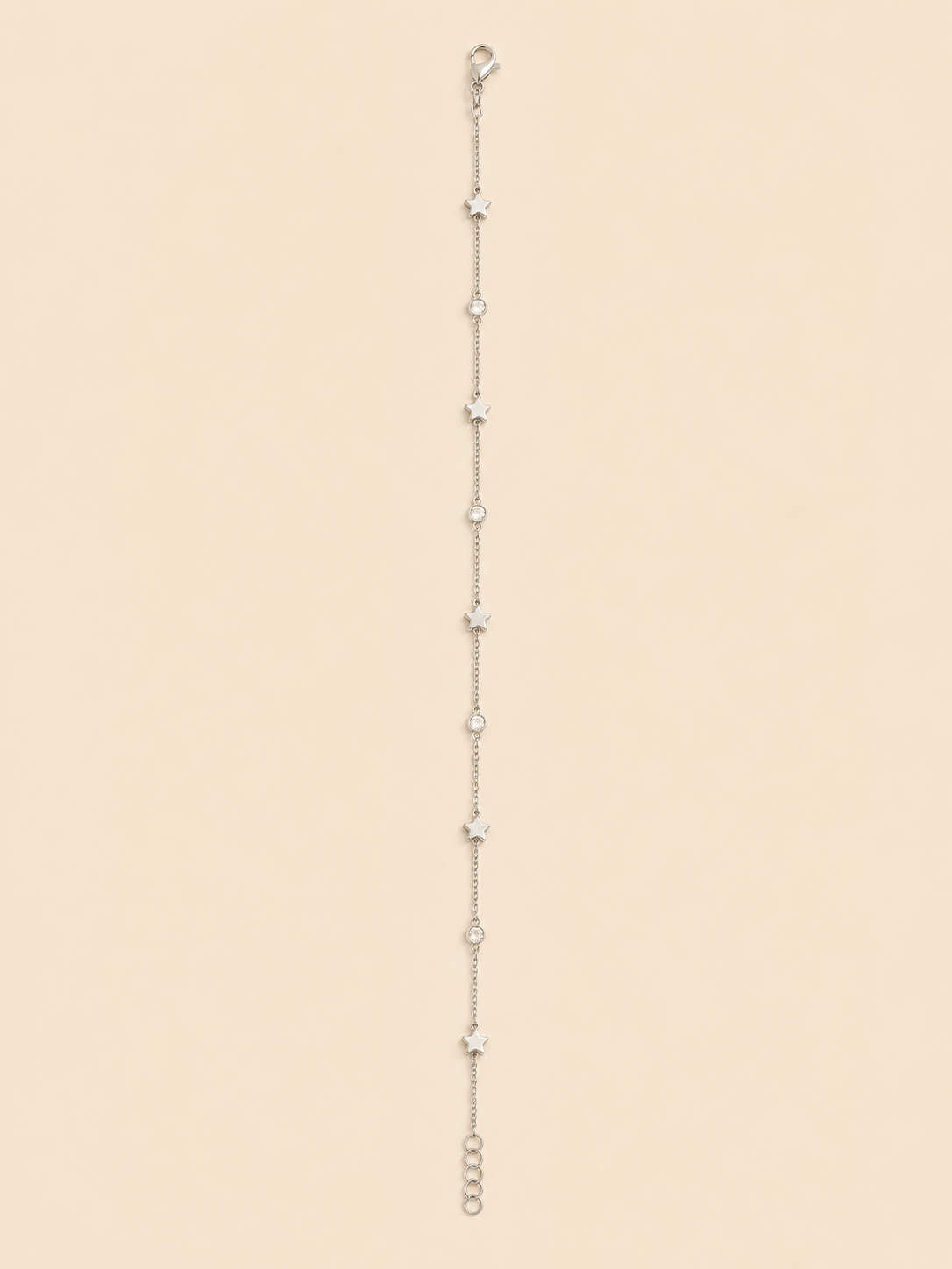 Crystal Silver-Tone Anklet