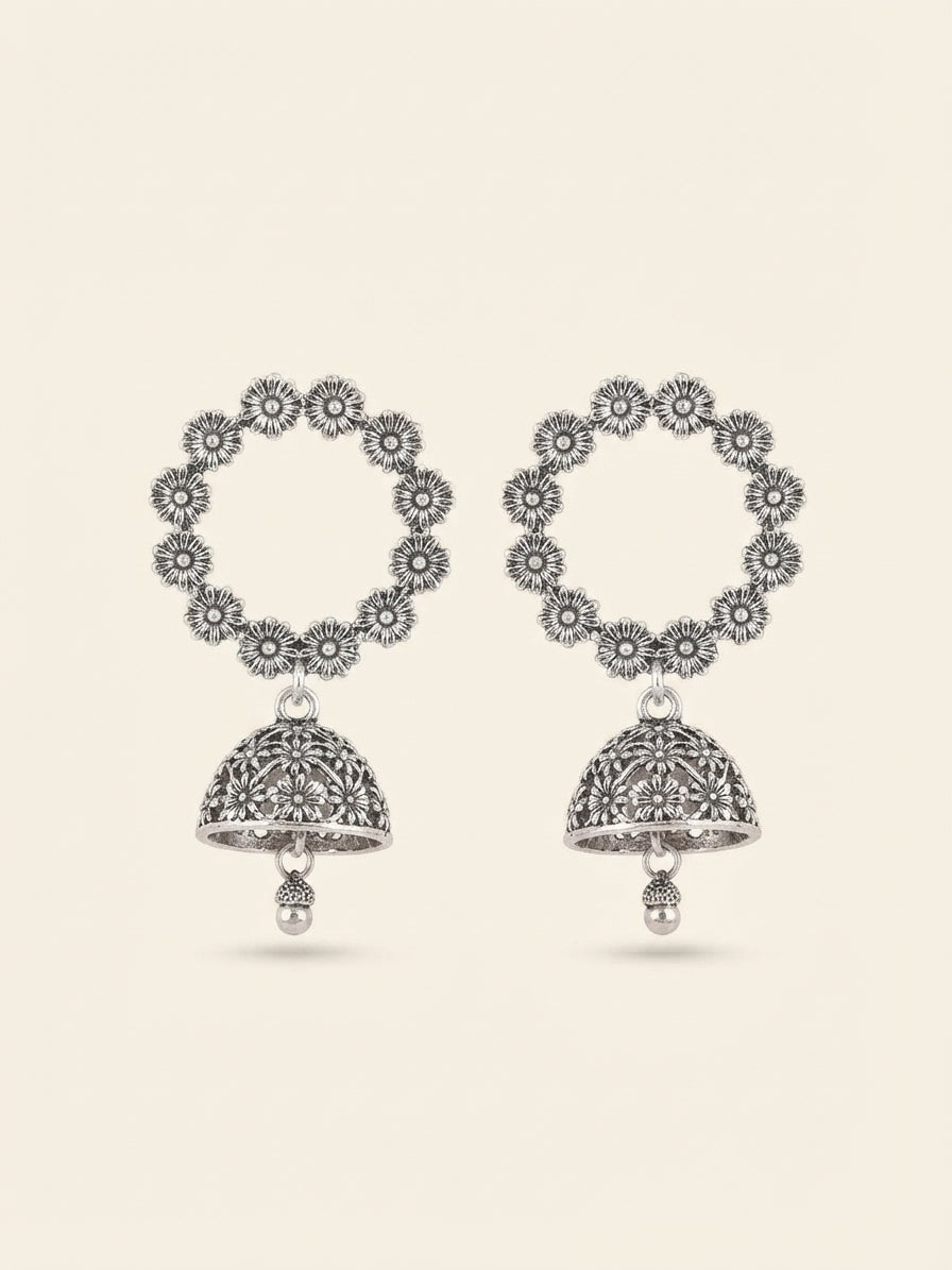 Aura Floral Halo Dome Jhumka Earrings
