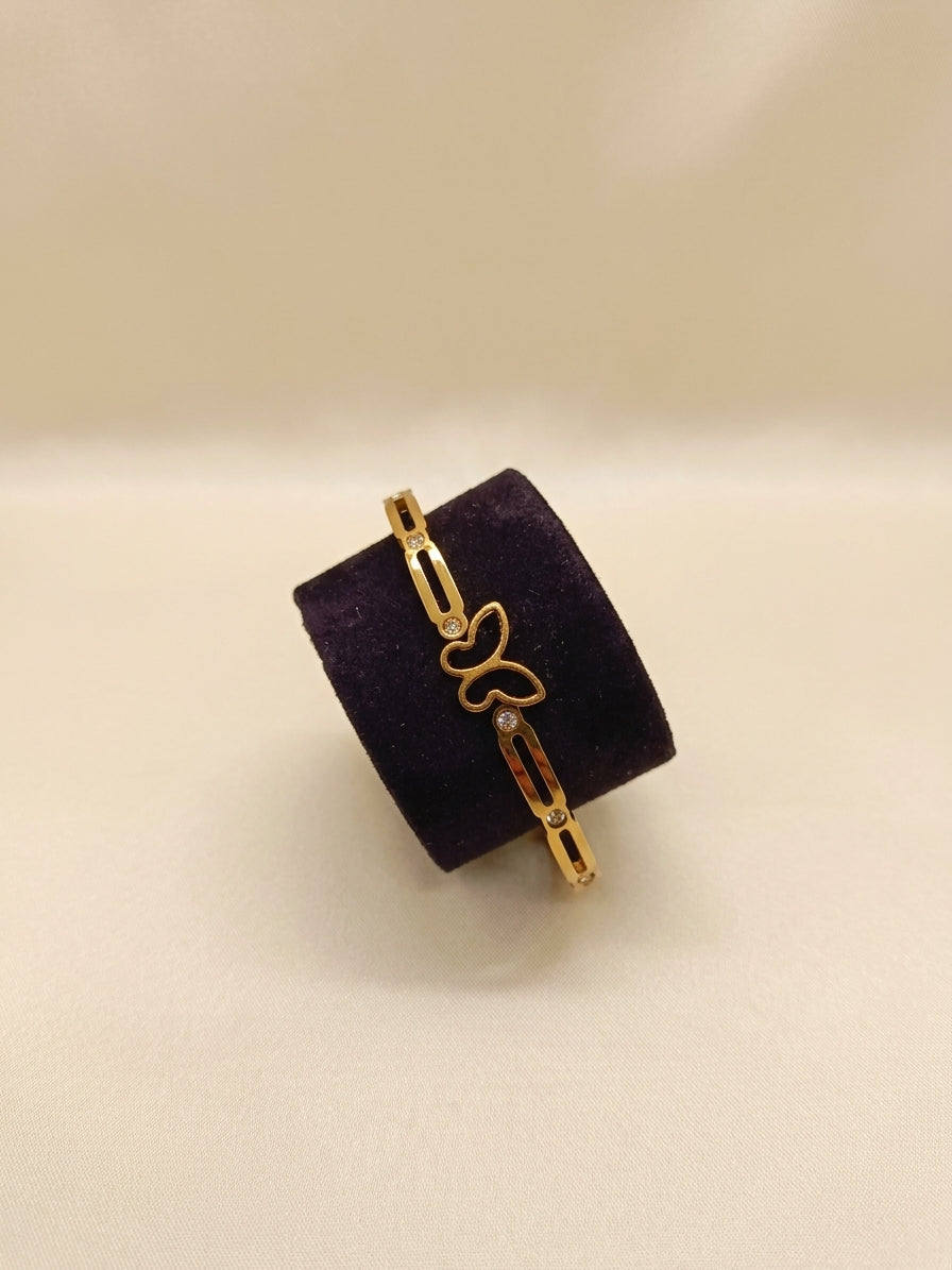 Luxe Iconic Motif Gold-Tone Cuff Bracelet