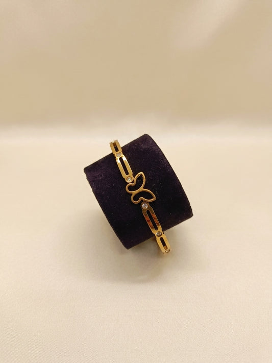 Luxe Iconic Motif Gold-Tone Cuff Bracelet