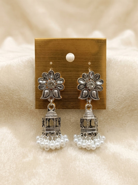 Aura Statement Silver-Tone Drop Earrings