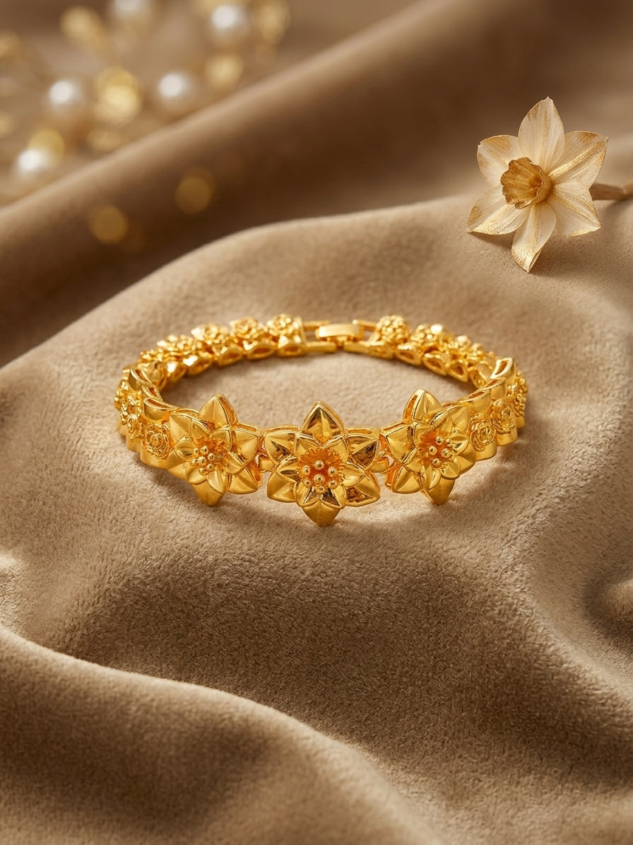 Bloom Botanical Articulated Gold-Tone Bracelet