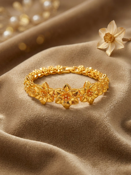 Bloom Botanical Articulated Gold-Tone Bracelet