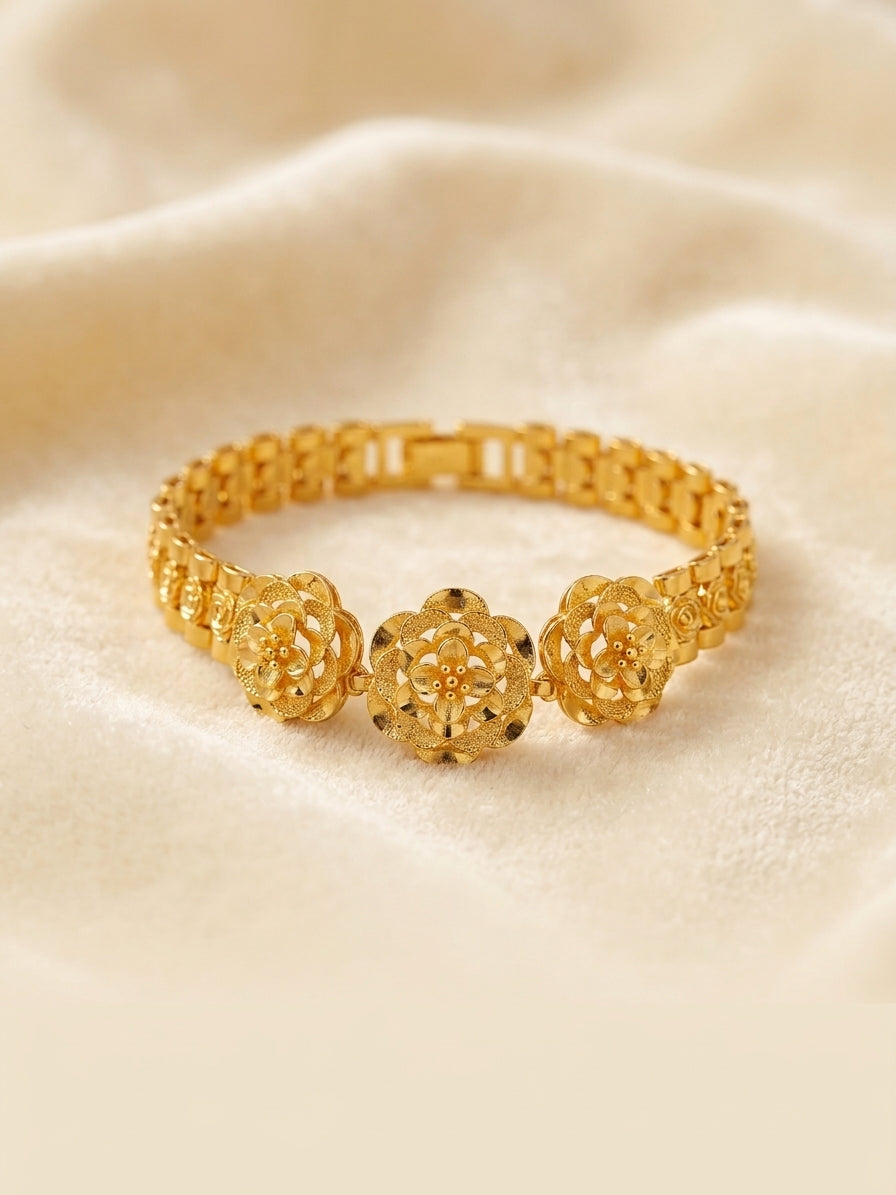 Bloom Botanical Articulated Gold-Tone Bracelet