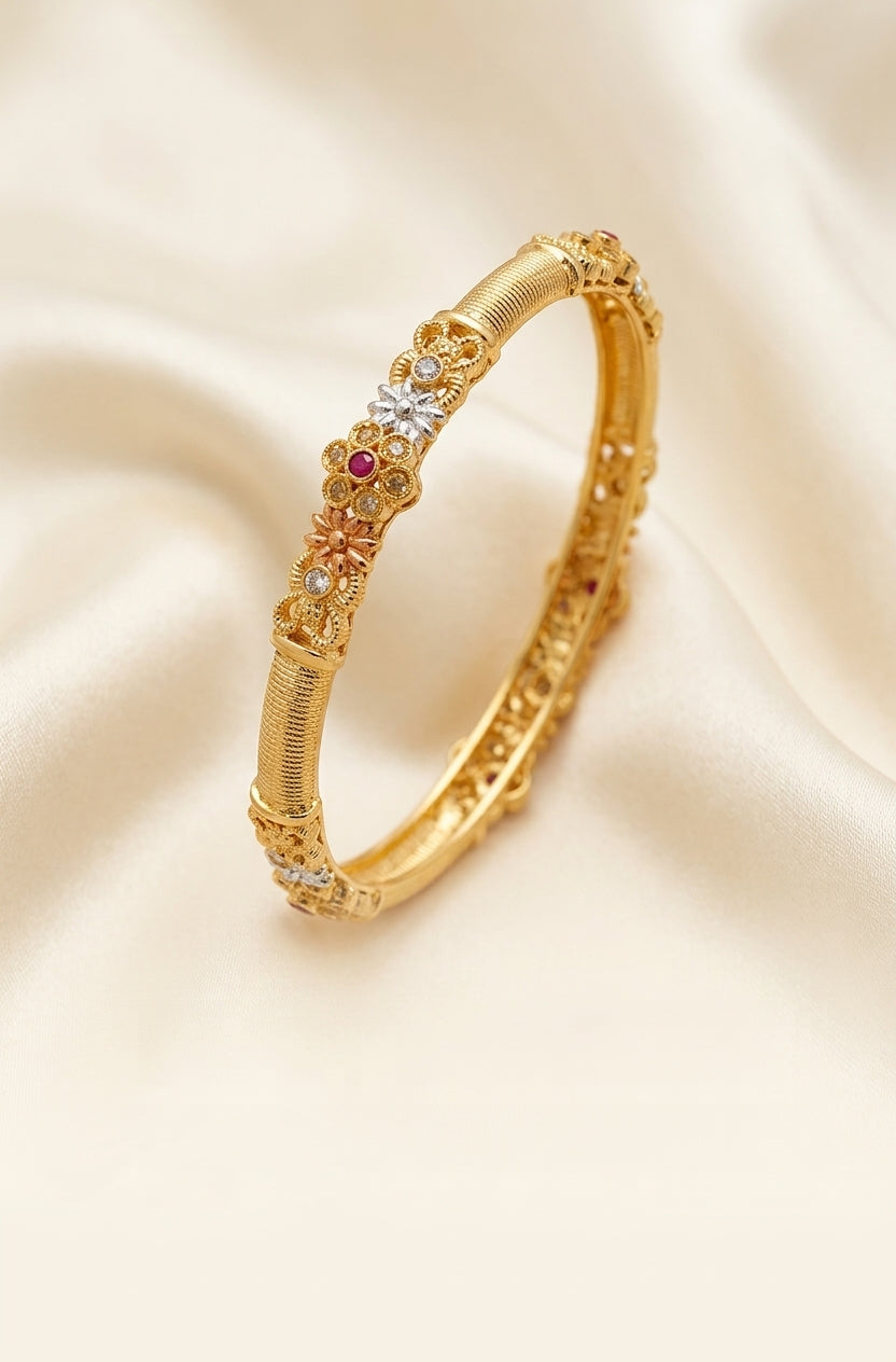 Aria Textured Carved Kada Bangle