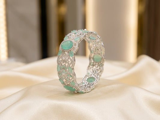 Aura Floral Filigree Statement Cuff Bangle