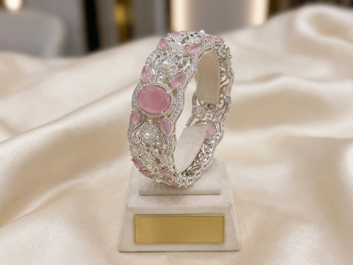Aura Floral Filigree Statement Cuff Bangle