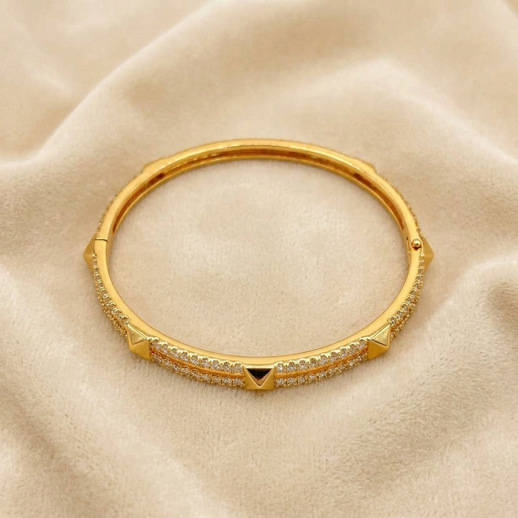Modern Luxe Pavé Gold-Tone Kada Bangle