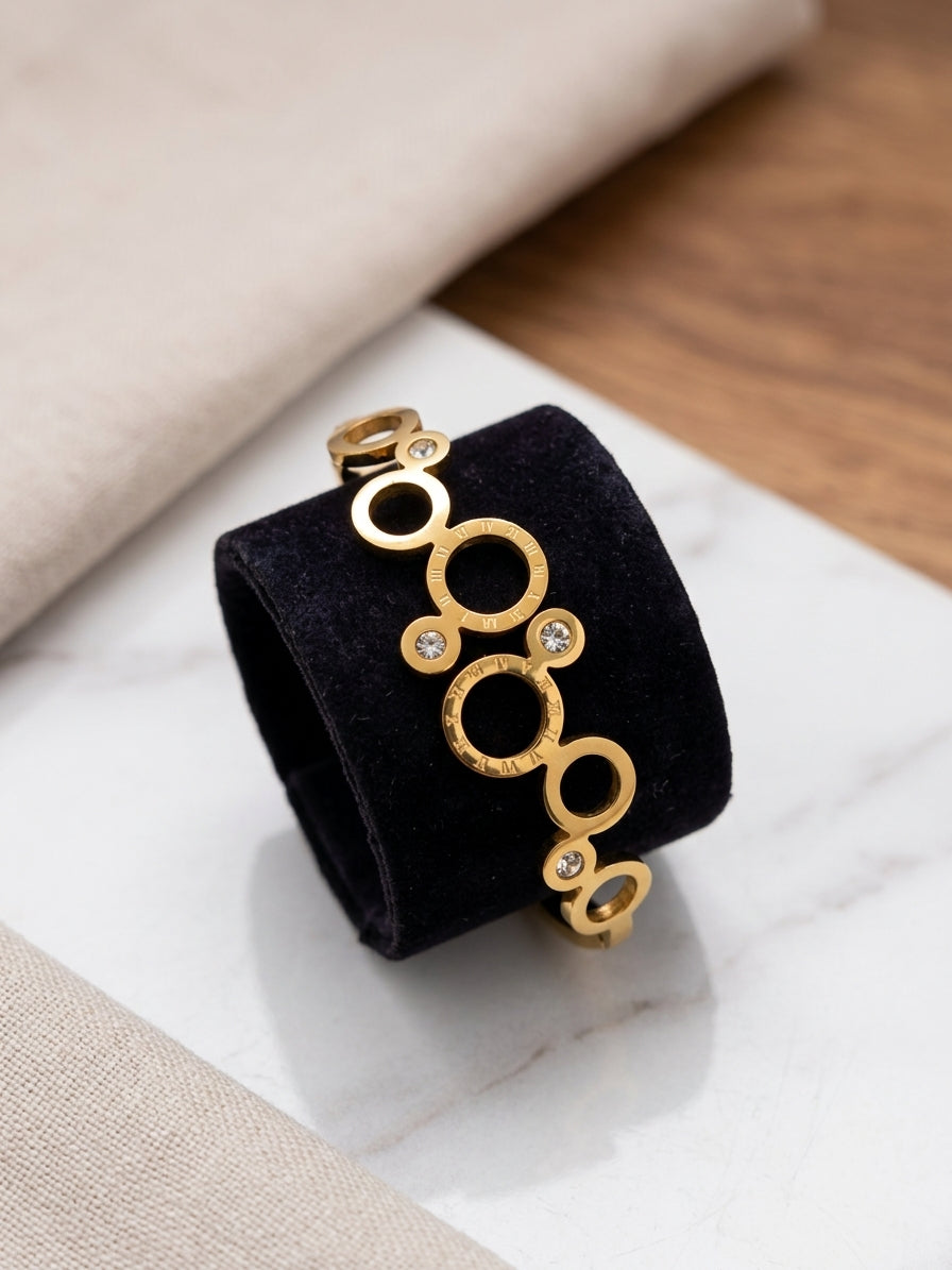 Luxe Roman & Geometric Gold-Tone Bracelet