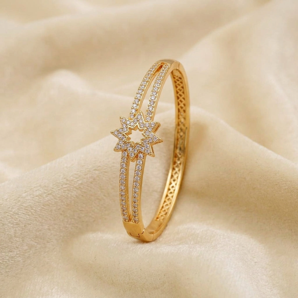Modern Luxe Pavé Gold-Tone Kada Bangle