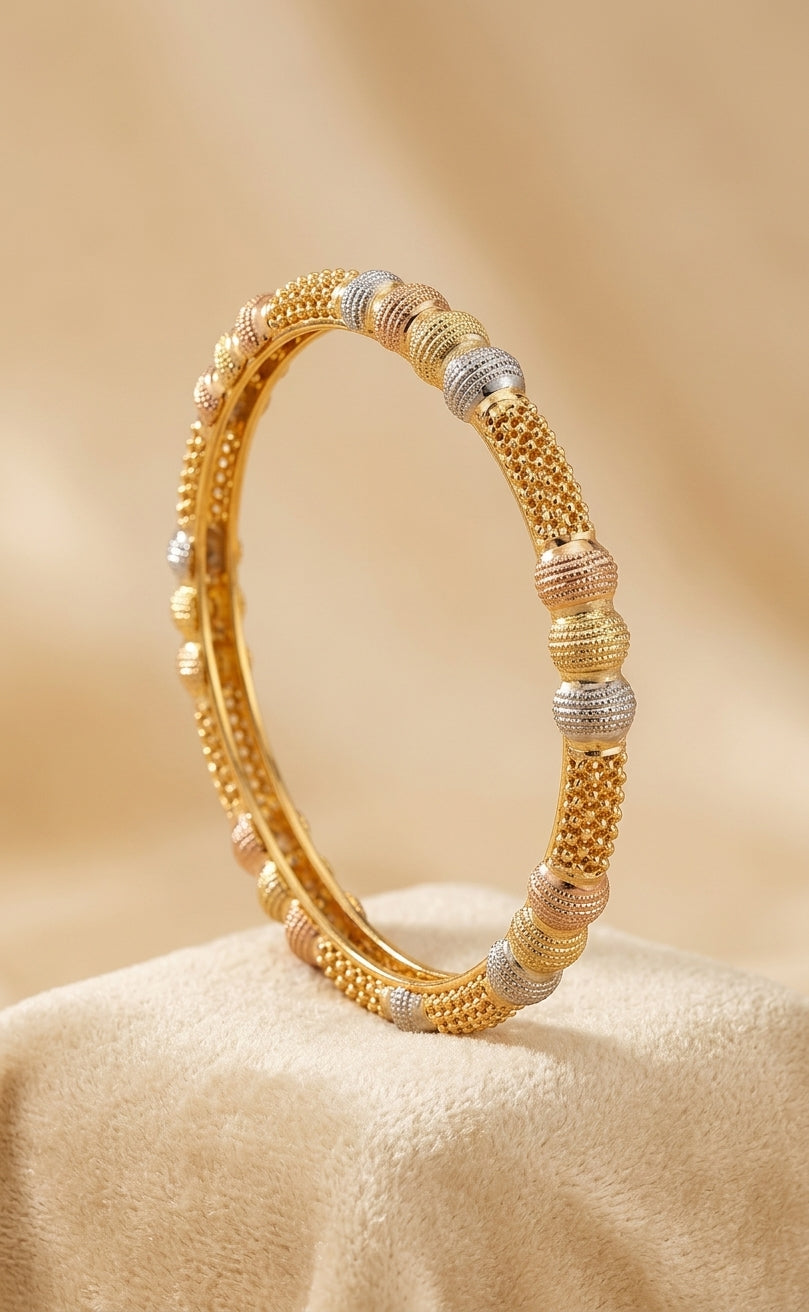 Aura Textured Carved Gold-Tone Bangle Collection