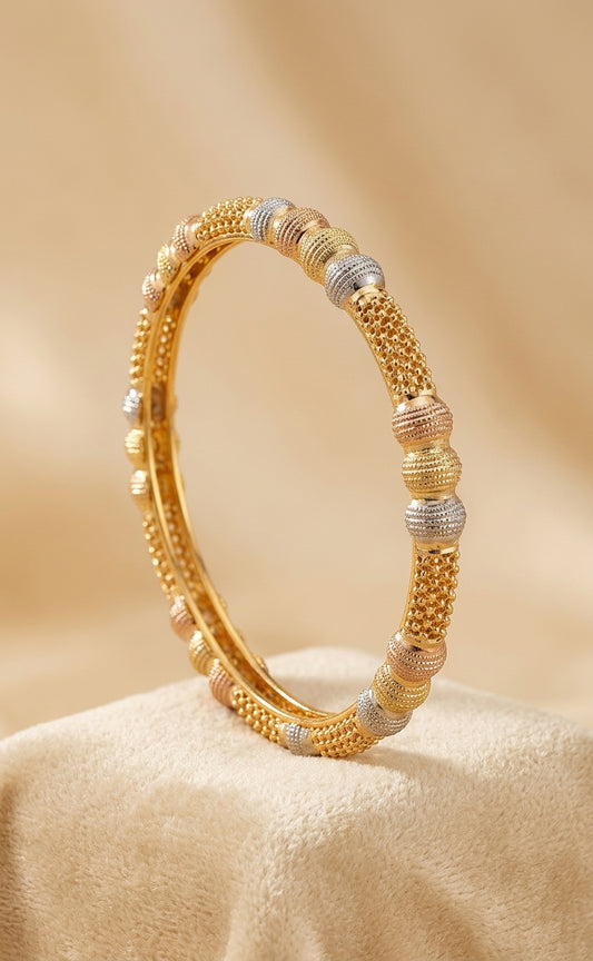 Aura Textured Carved Gold-Tone Bangle Collection