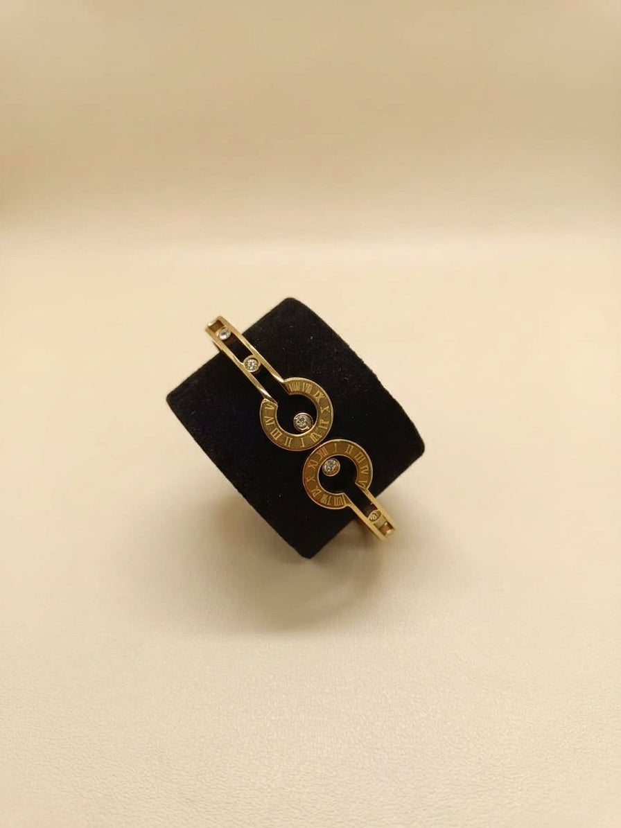 Luxe Icon Motif Gold-Tone Cuff Bracelet