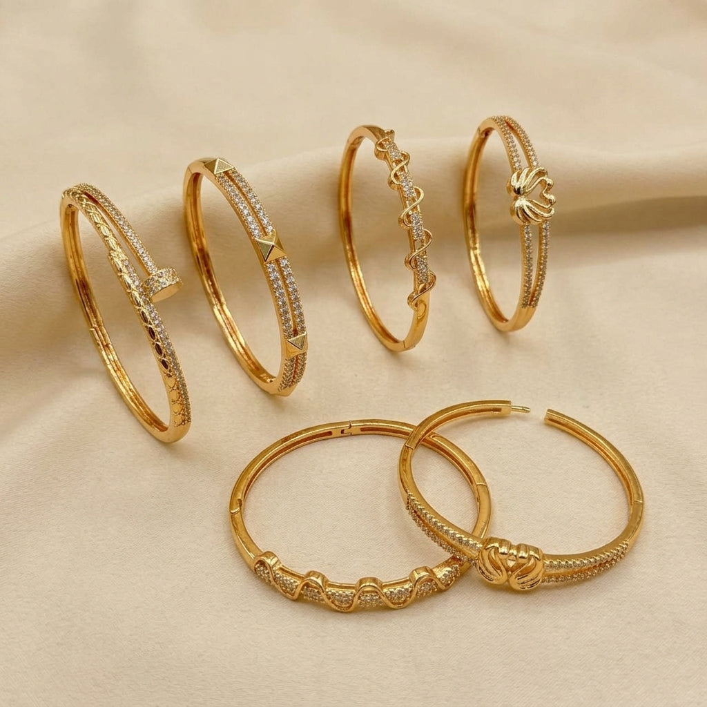 Modern Luxe Pavé Gold-Tone Kada Bangle