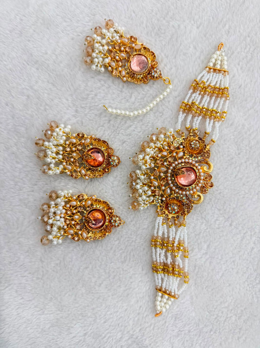 Regal Heritage Pearl Choker & Tikka Set