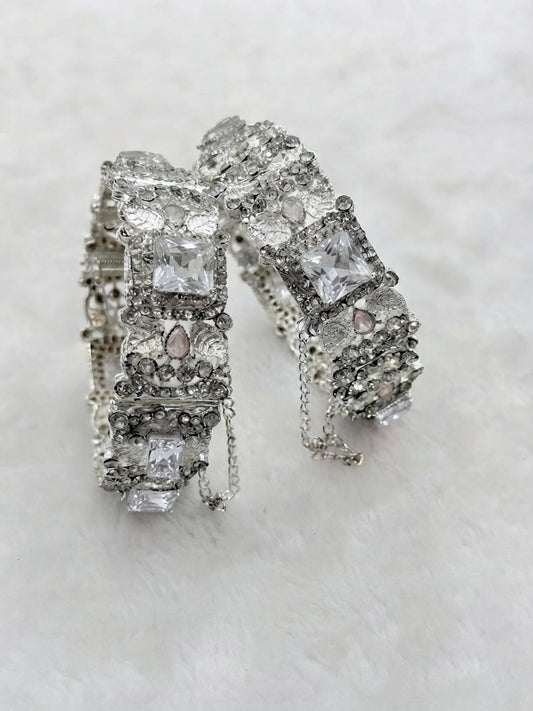 Aura Cushion Crystal Filigree Kada Bangles