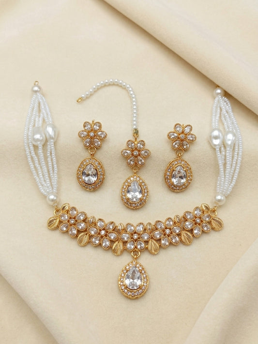 Flora Petal Multi-Strand Pearl Choker Set