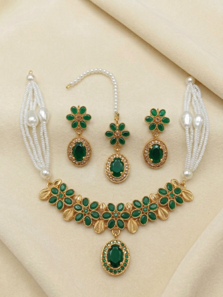 Flora Petal Multi-Strand Pearl Choker Set