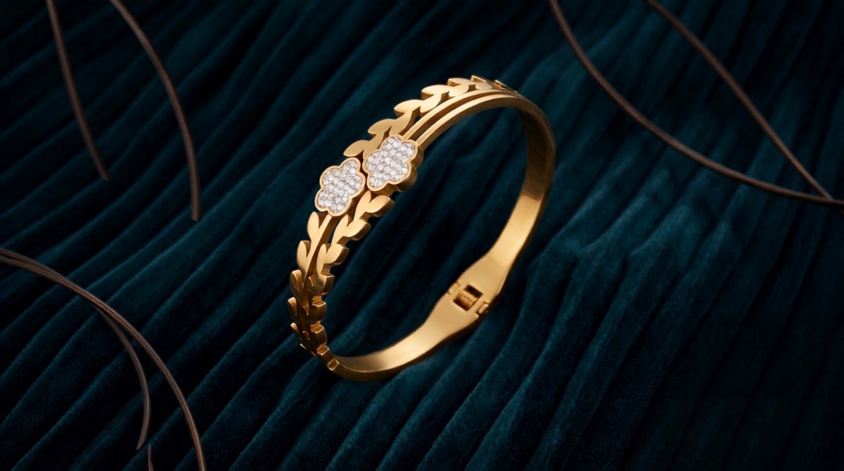 Aura Sculpted Gold-Tone Kada Bangle