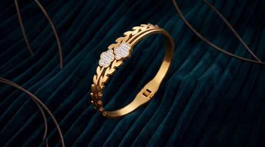 Aura Sculpted Gold-Tone Kada Bangle