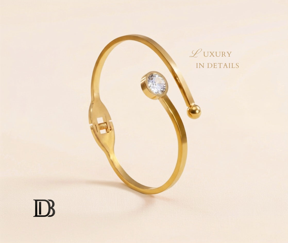 Aura Sculpted Gold-Tone Kada Bangle