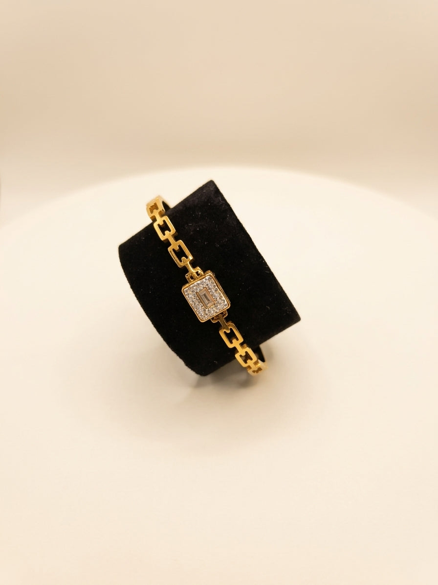 Luxe Roman & Geometric Gold-Tone Bracelet