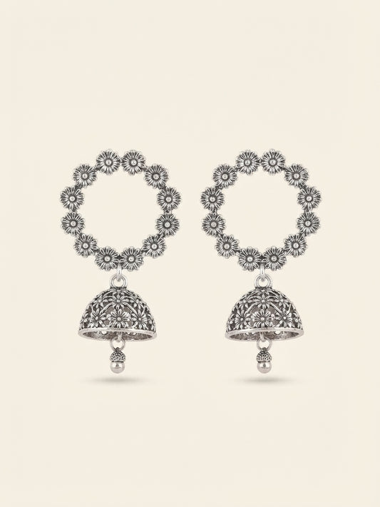 Aura Floral Halo Dome Jhumka Earrings