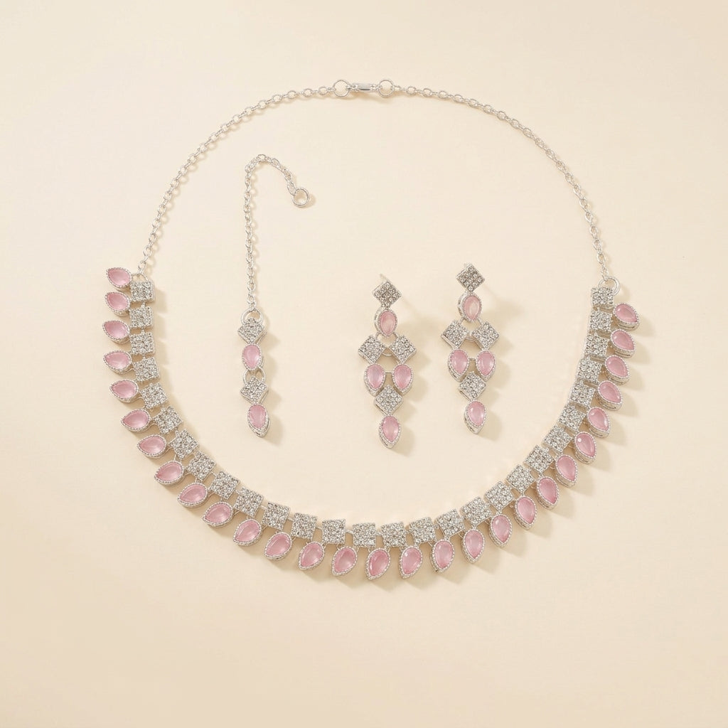 Elegance Teardrop Pavé Choker & Tikka Set