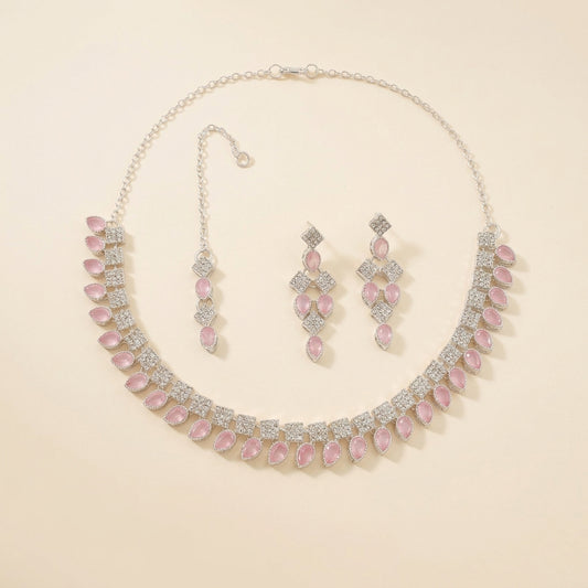 Elegance Teardrop Pavé Choker & Tikka Set