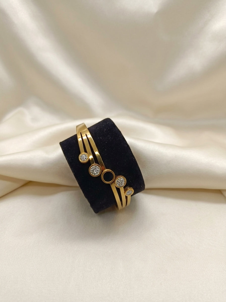 Luxe Icon Motif Gold-Tone Cuff Bracelet