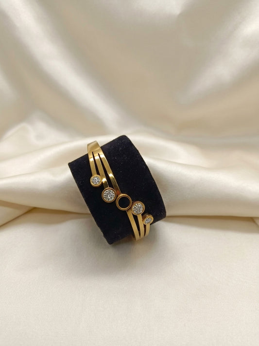 Luxe Icon Motif Gold-Tone Cuff Bracelet