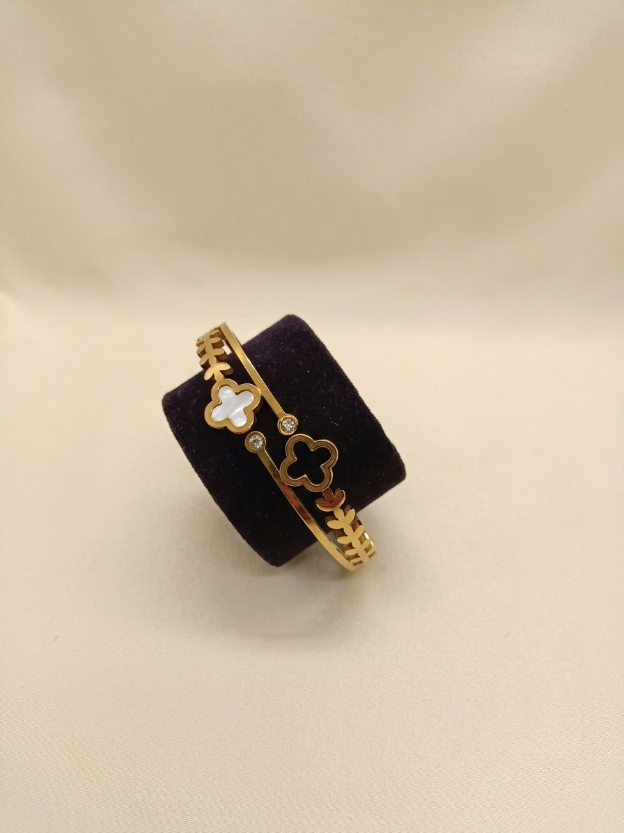 Luxe Icon Motif Gold-Tone Cuff Bracelet