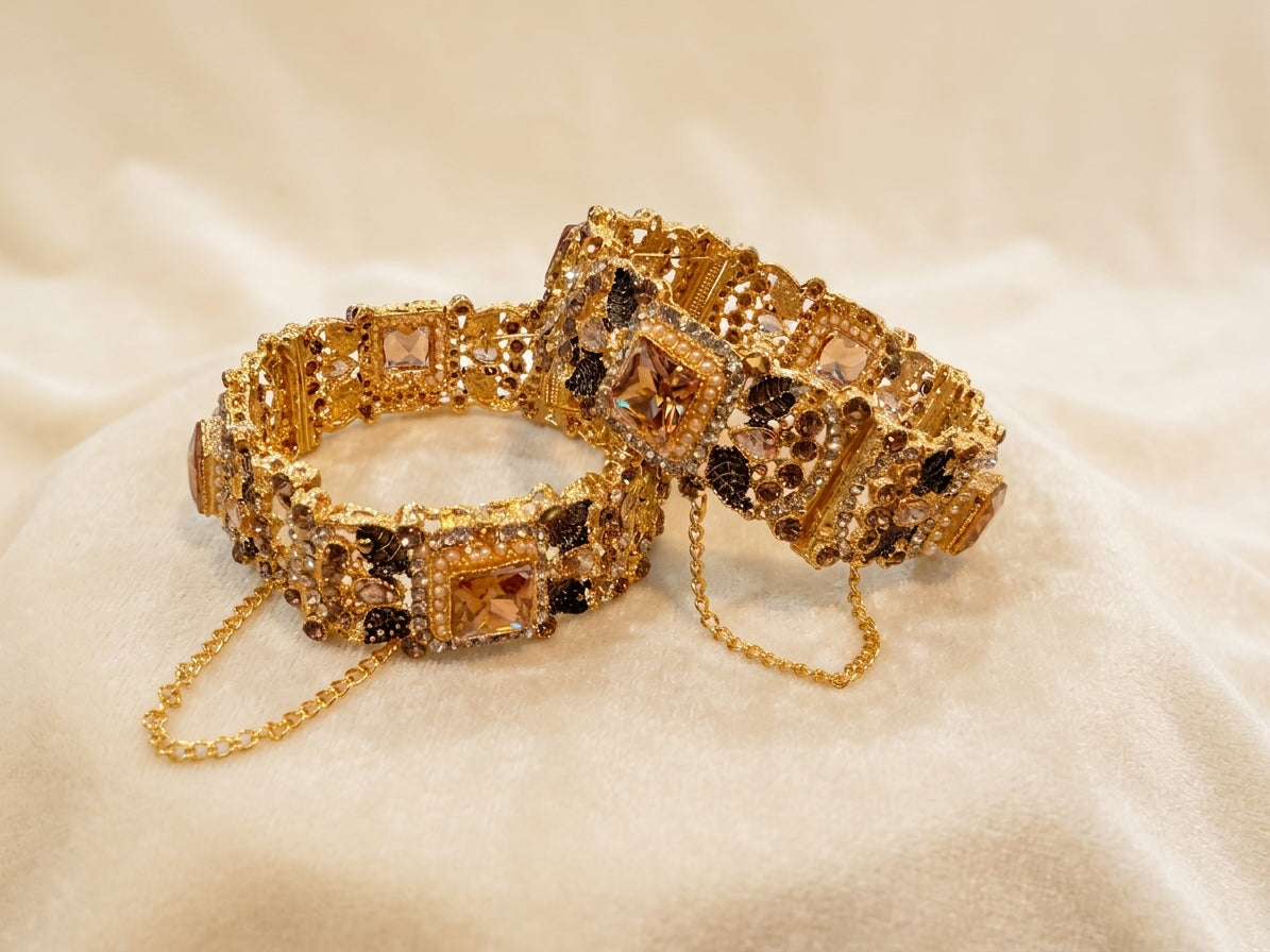 Imperial Champagne Filigree Kada Bangles