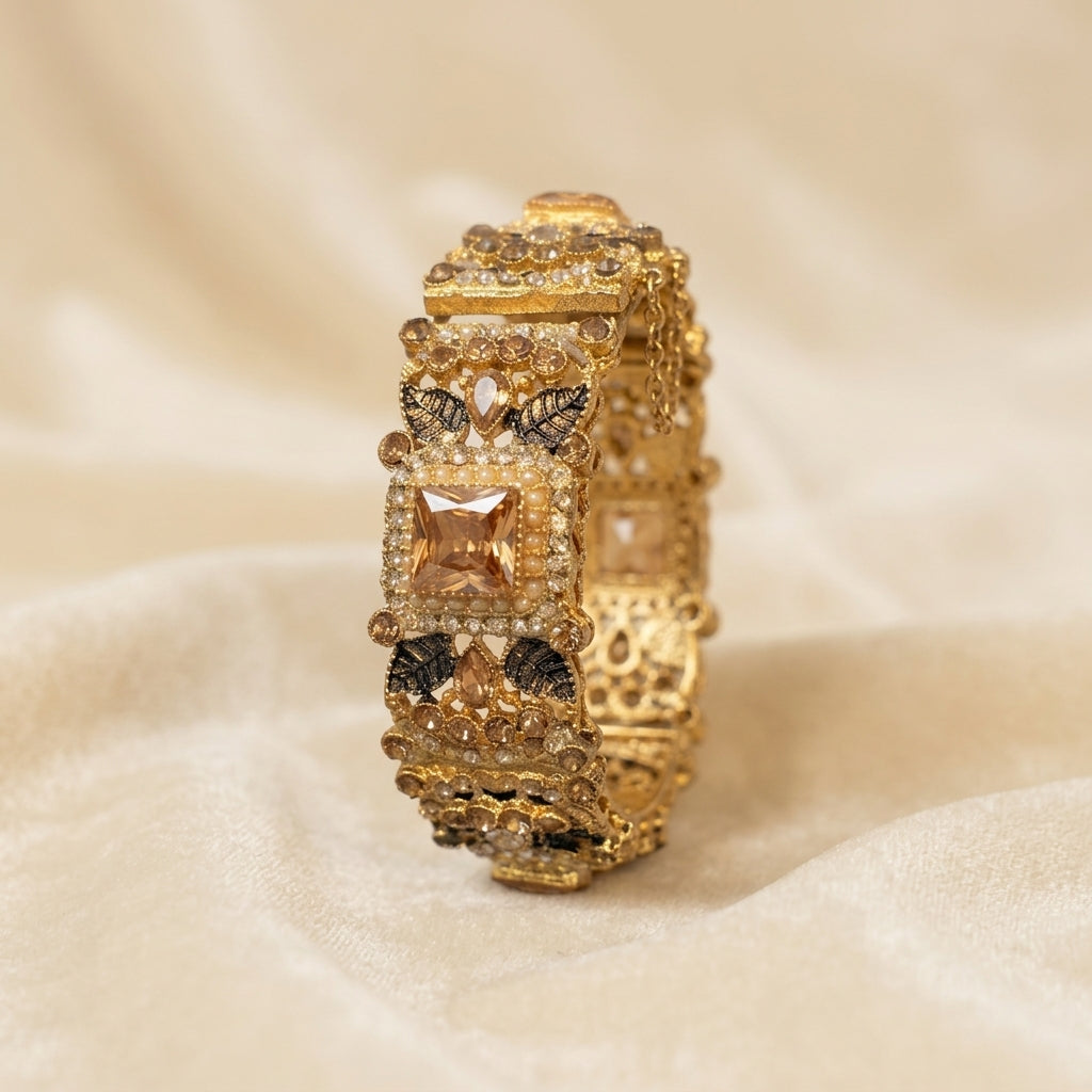 Imperial Champagne Filigree Kada Bangles