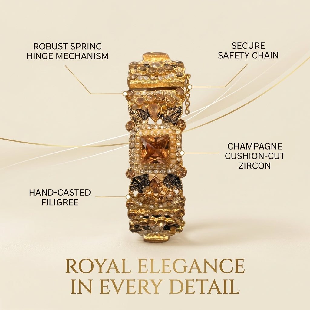 Imperial Champagne Filigree Kada Bangles